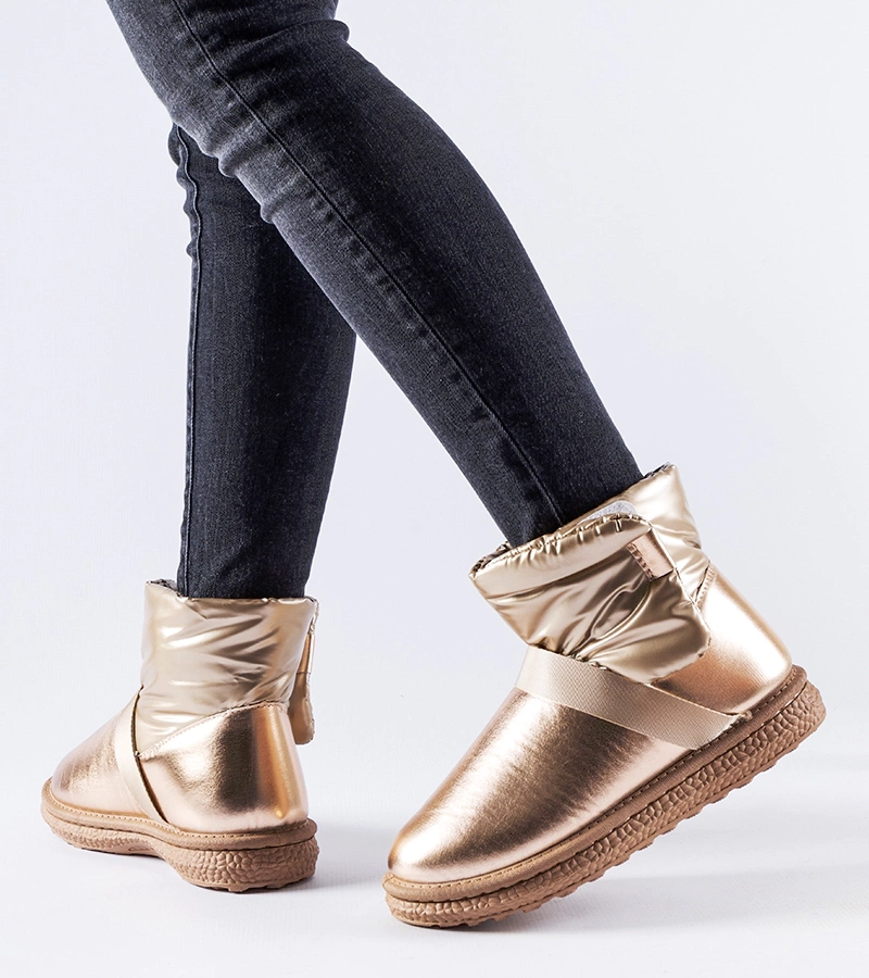 Hnědé lesklé krátké sněhule Delaune