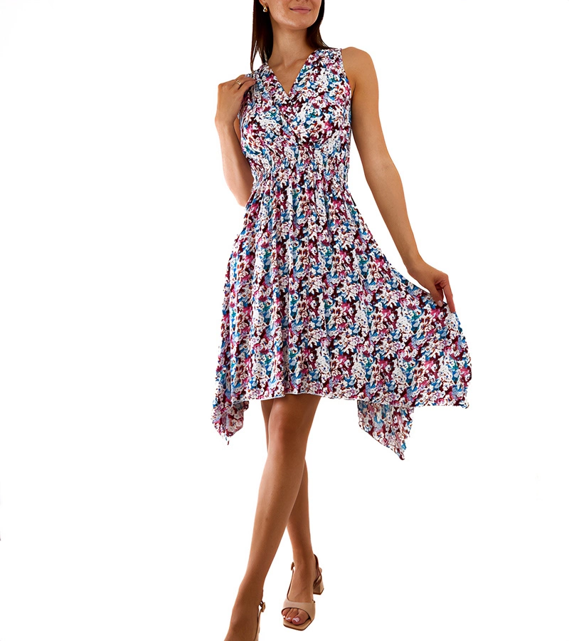 Červené květinové šaty Savoia