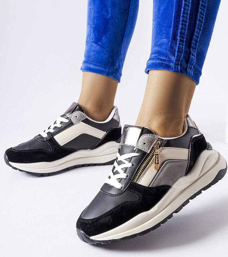 Bílo-černé tenisky Cecchi