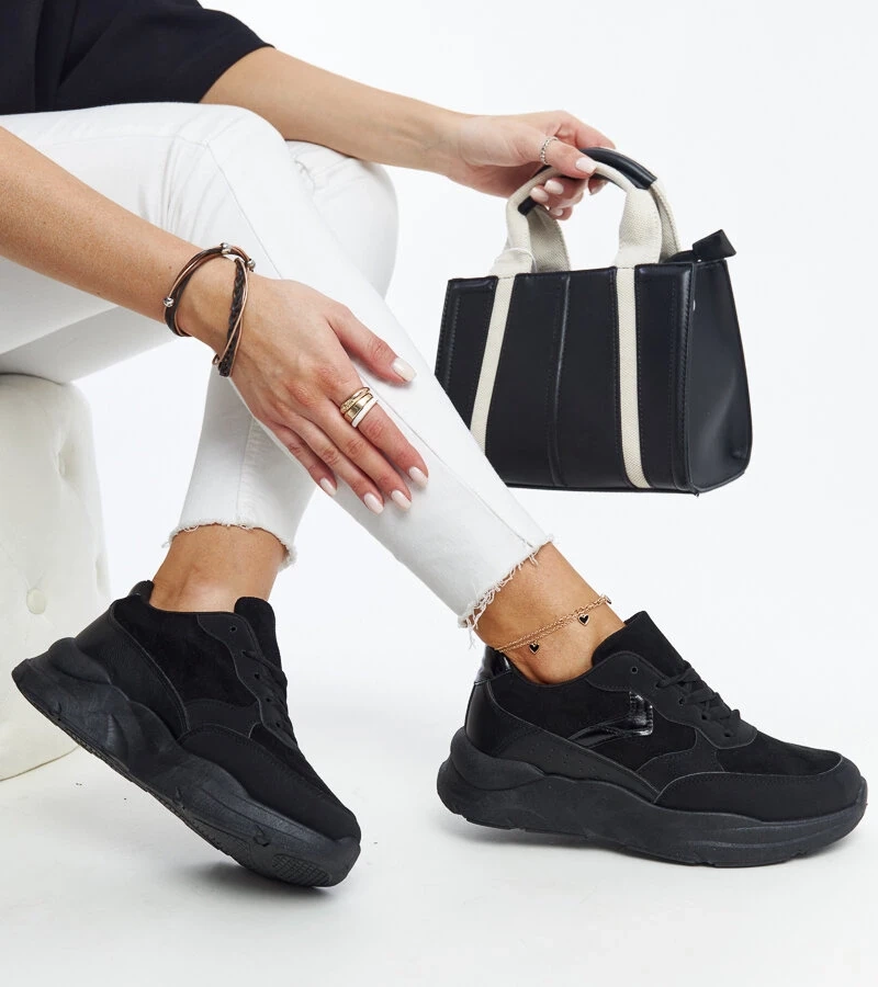 Černé tenisky na platformě Nereida