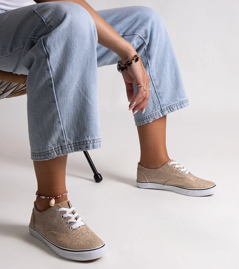 Zlaté třpytivé tenisky Carroline