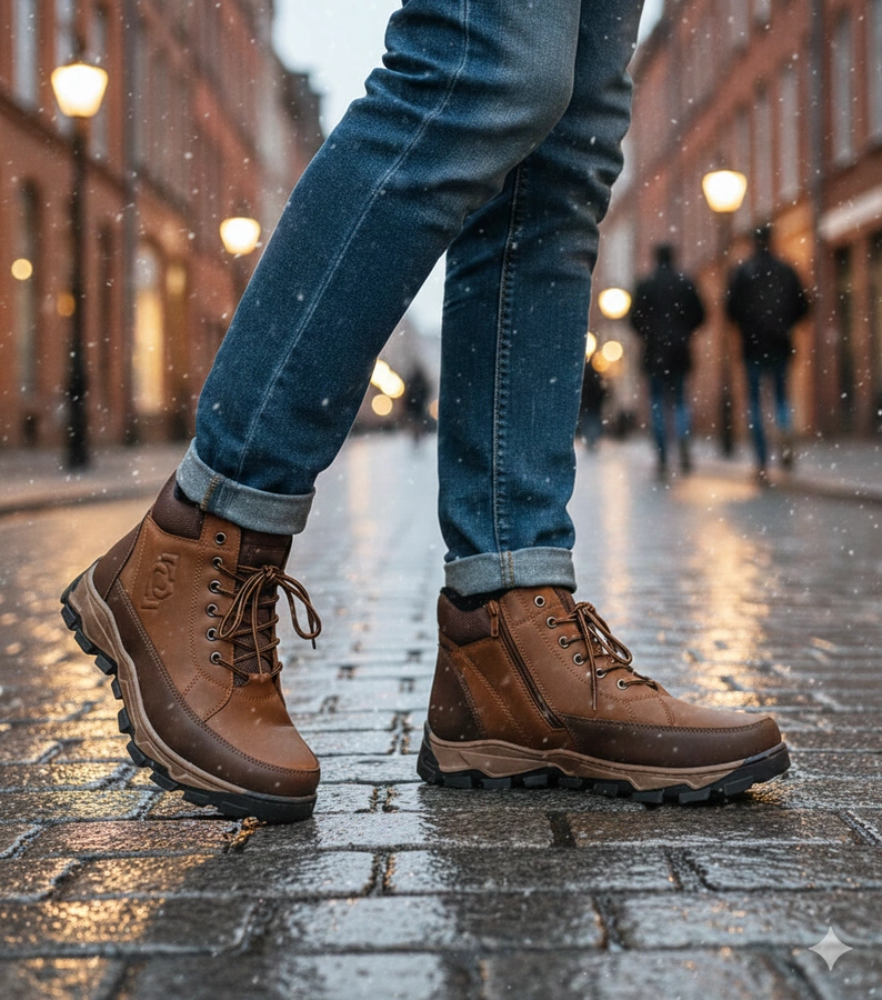 Hnědé zateplené pánské trapery Elias