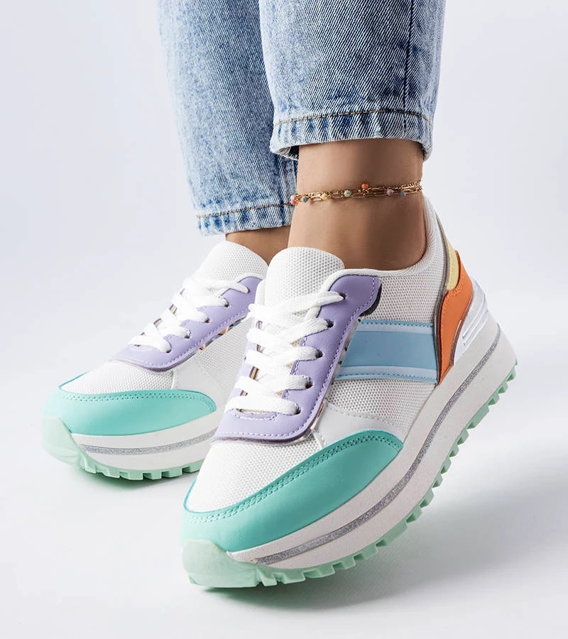 Zelené tenisky s třpytivými vložkami Lang