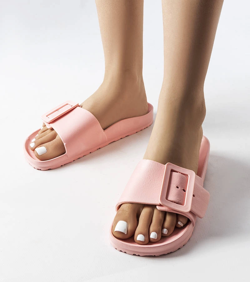 Růžové gumové žabky se sponou Nelm