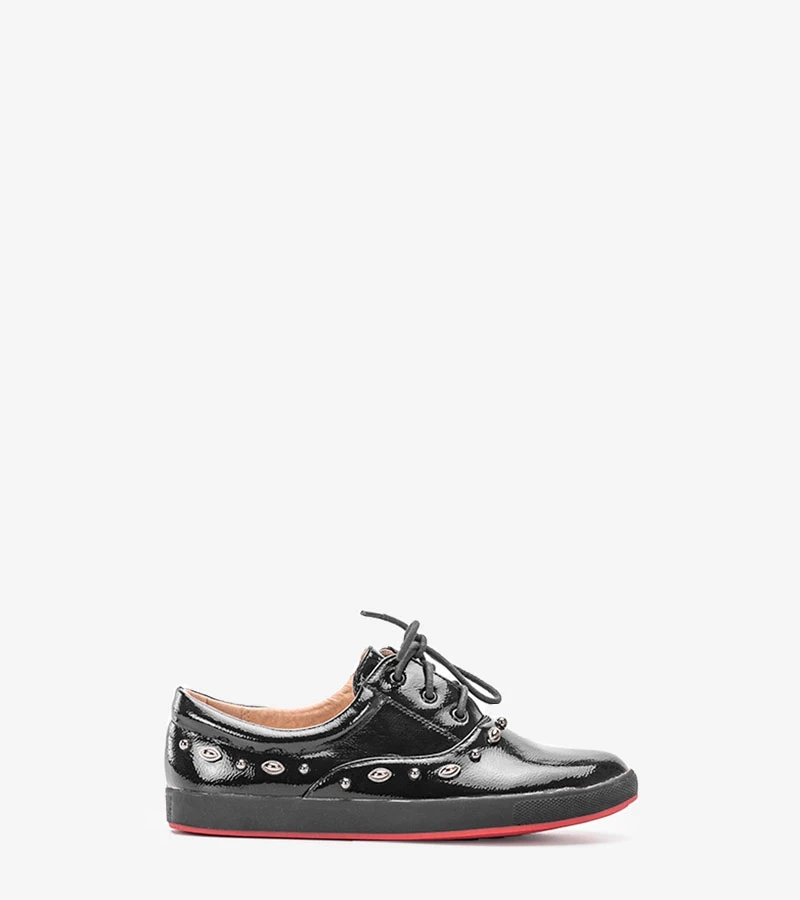 Černé lakované dětské tenisky Mikaela