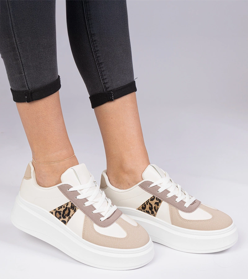 Hnědé tenisky na platformě Mishel