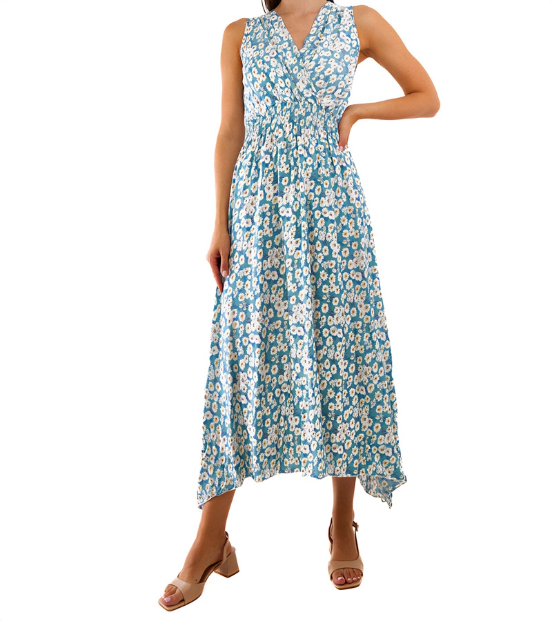 Modré květinové šaty Alpicella