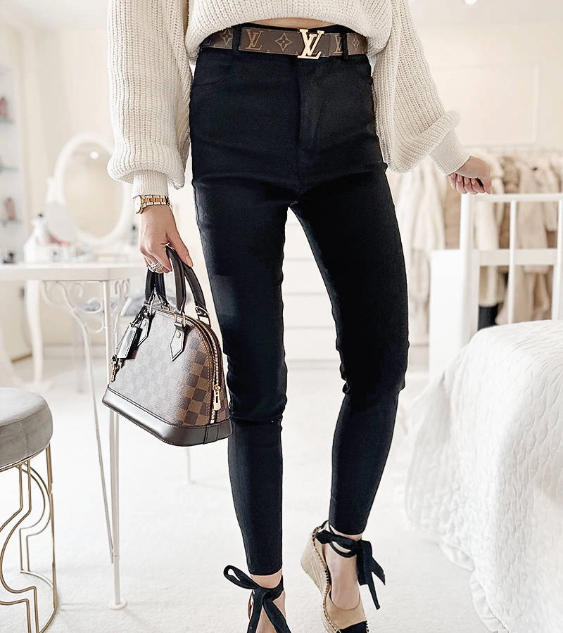 Černé strečové kalhoty Riquier