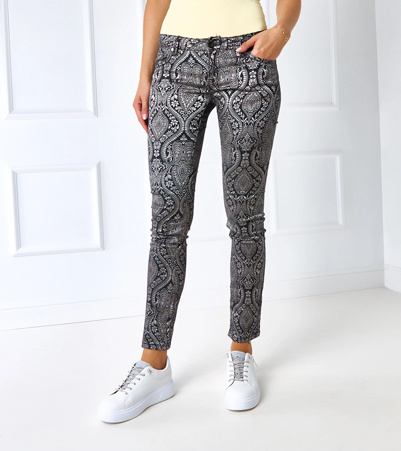 Dámské černo-grafitové kalhoty Basmin