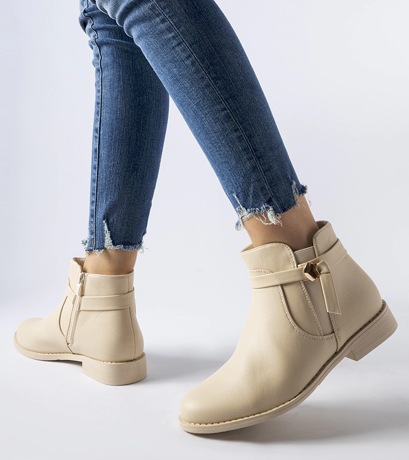 Bežové zateplené ploché botky Raimondo