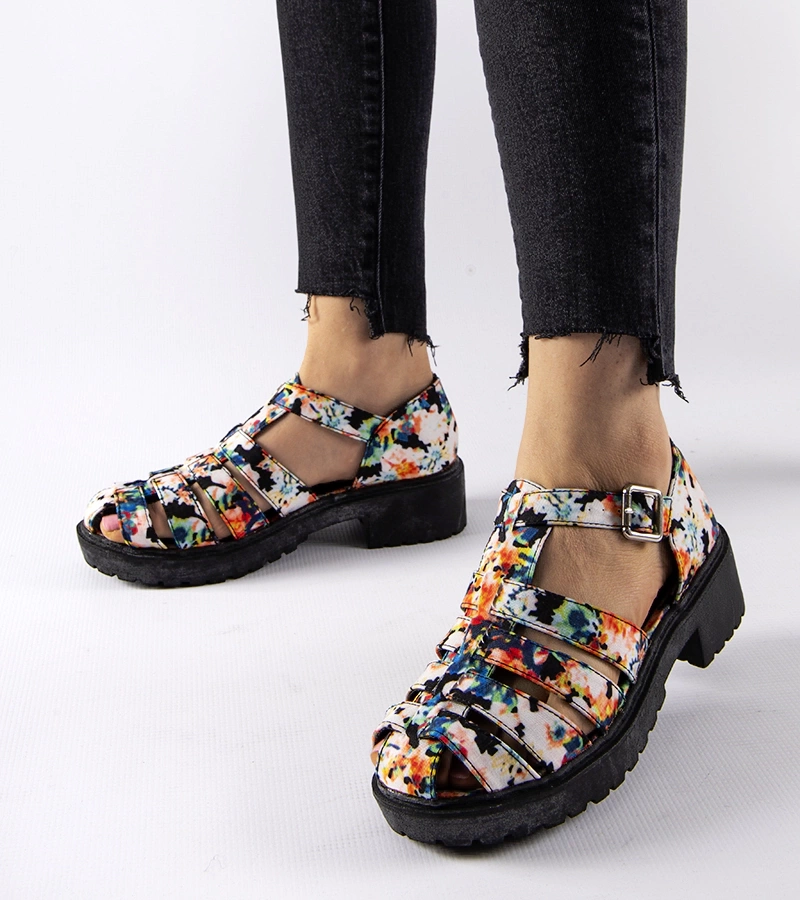 Černé vzorované masivní sandály Oaks