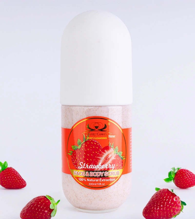 Jahodový peeling na obličej a tělo Pretty Cowry 300 ml