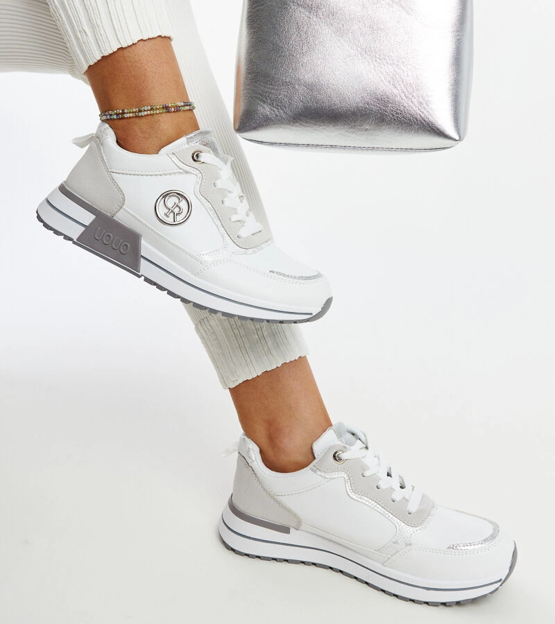 Bílo-šedé tenisky na platformě Sinika