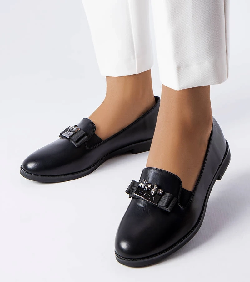 Černé elegantní mokasíny Harquin