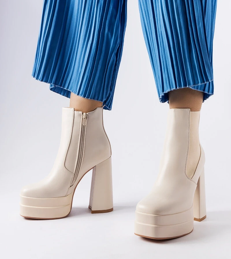 Béžové boty Copertino na vysokém podpatku