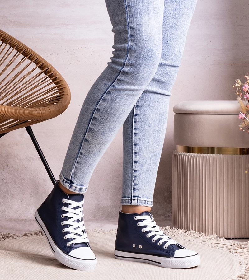 Granátové vysoké tenisky z eco kůže Bonifaca.