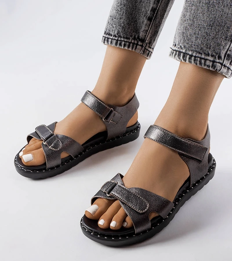 Bellefeuille šedé třpytivé sandály