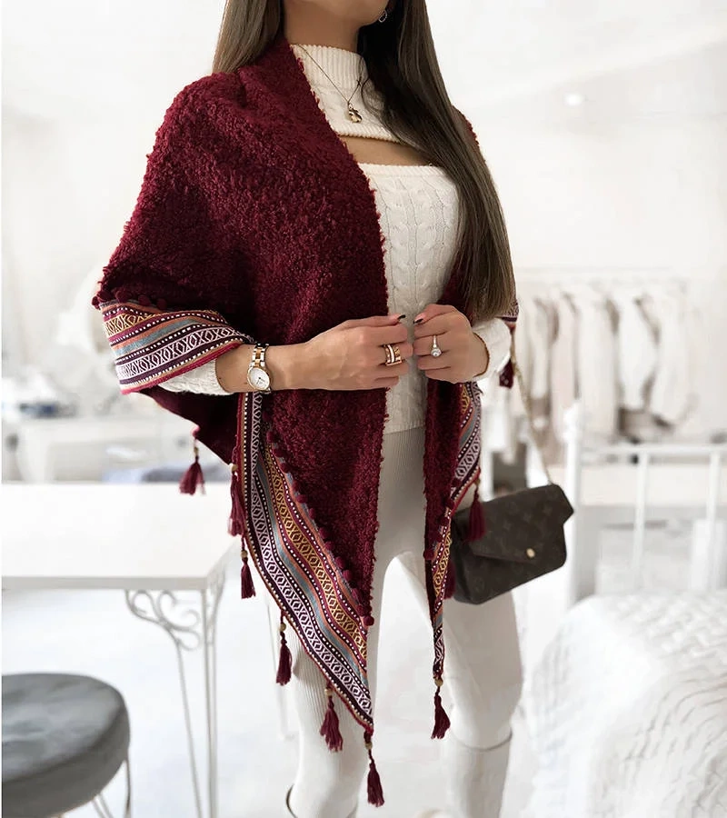 Bordó přehoz s třásněmi od Meliny