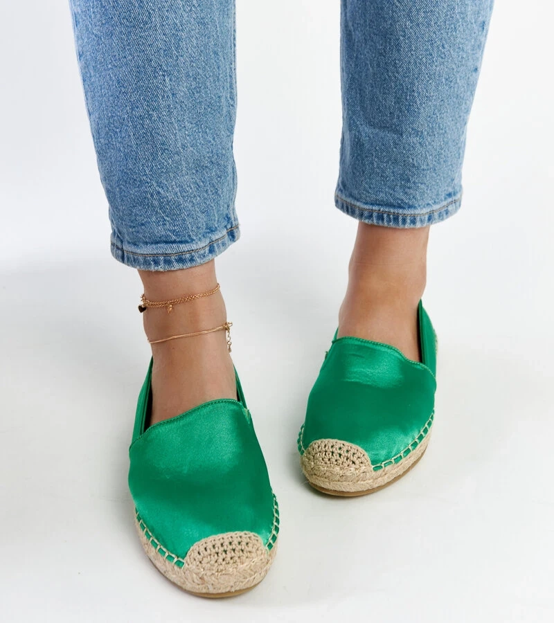 Zelené espadrilky s leskem na platformě Caithlin