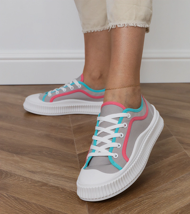 Dámské šedé tenisky na platformě Salis