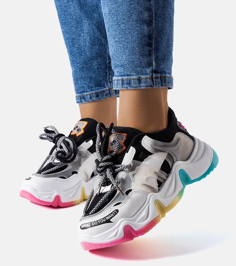 Černé tenisky z kombinovaného materiálu Grondin