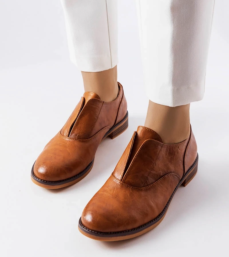 Hnědé polobotky z ekokůže Burdett