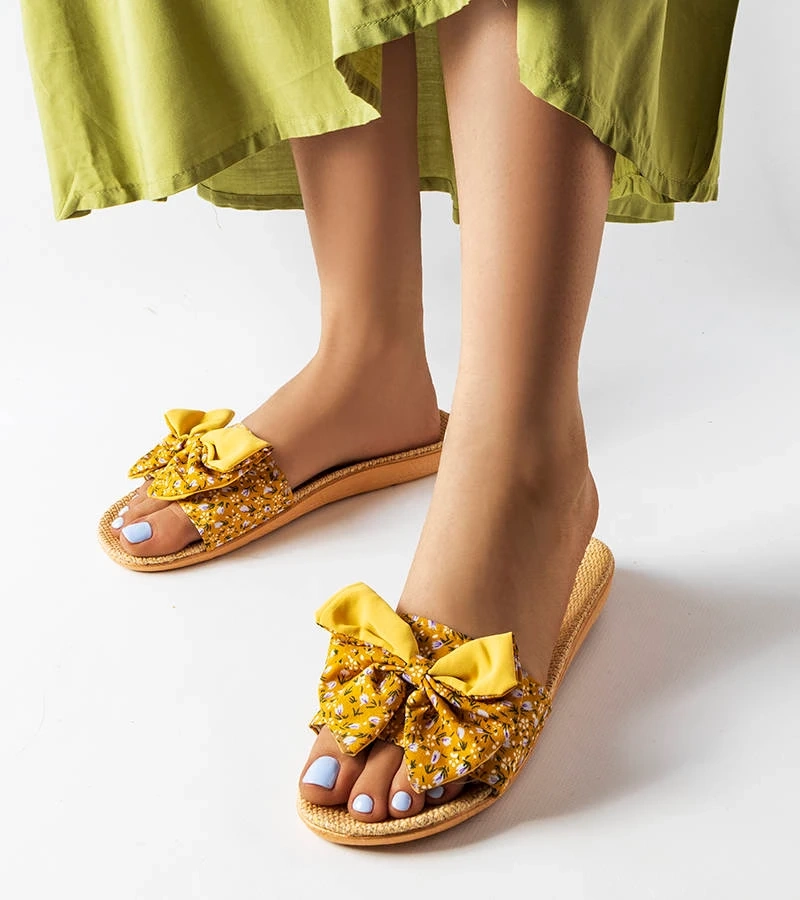 Žluté žabky s mašlí Tachel