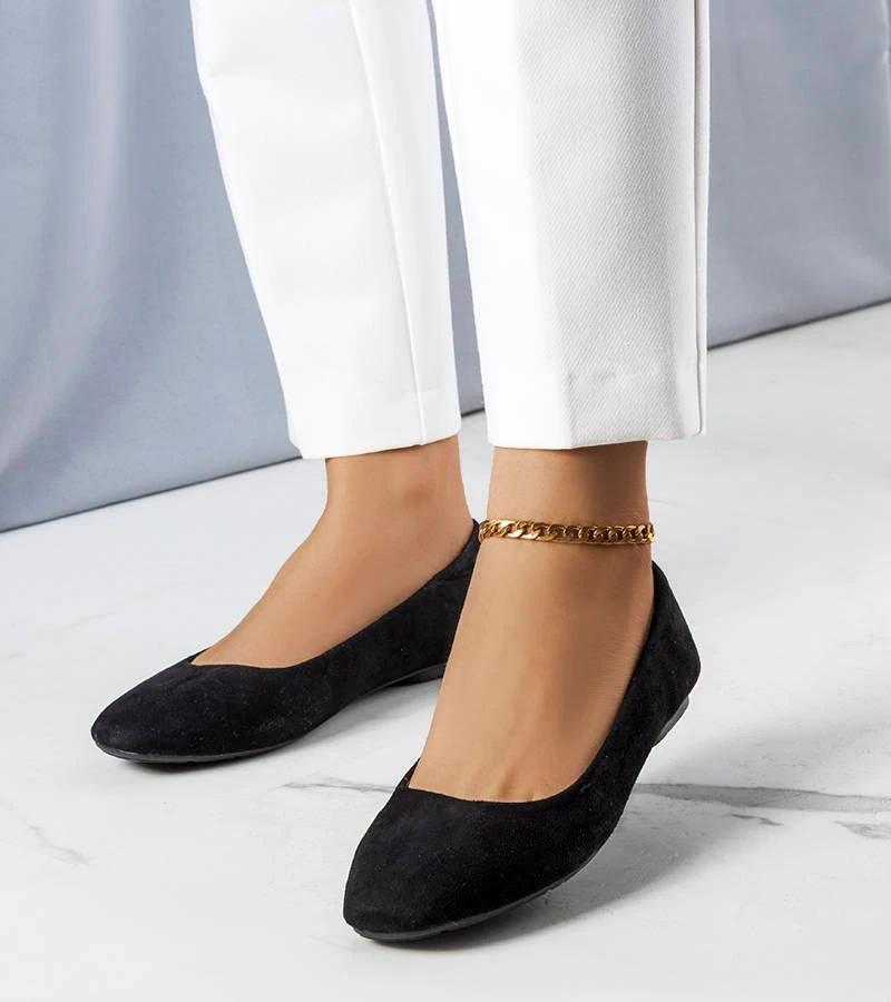 Černé baleríny Jules z eko semiše