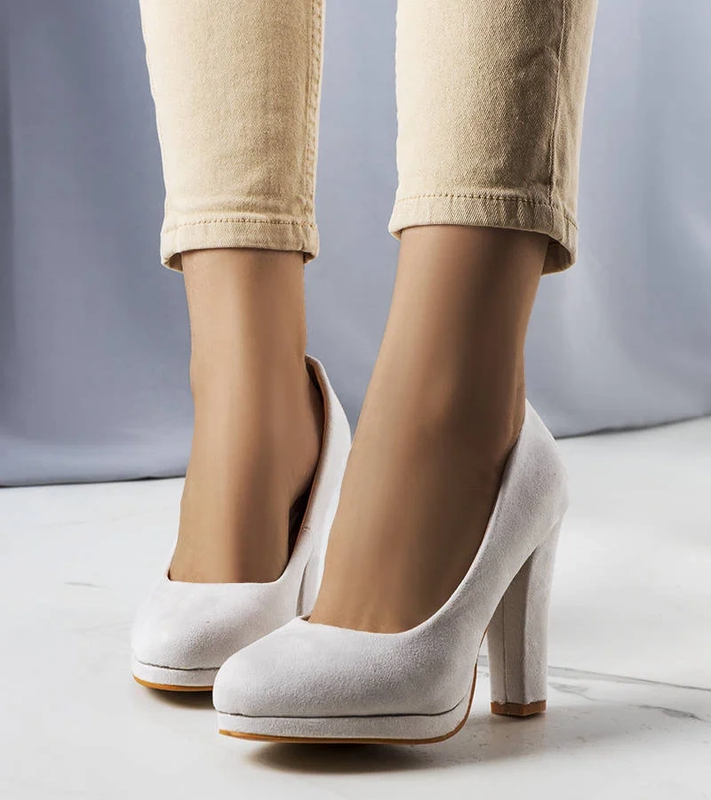 Šedé lodičky na jehlovém podpatku Fardi