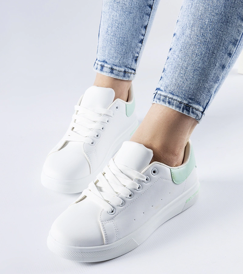 Bílo-zelené tenisky Leland