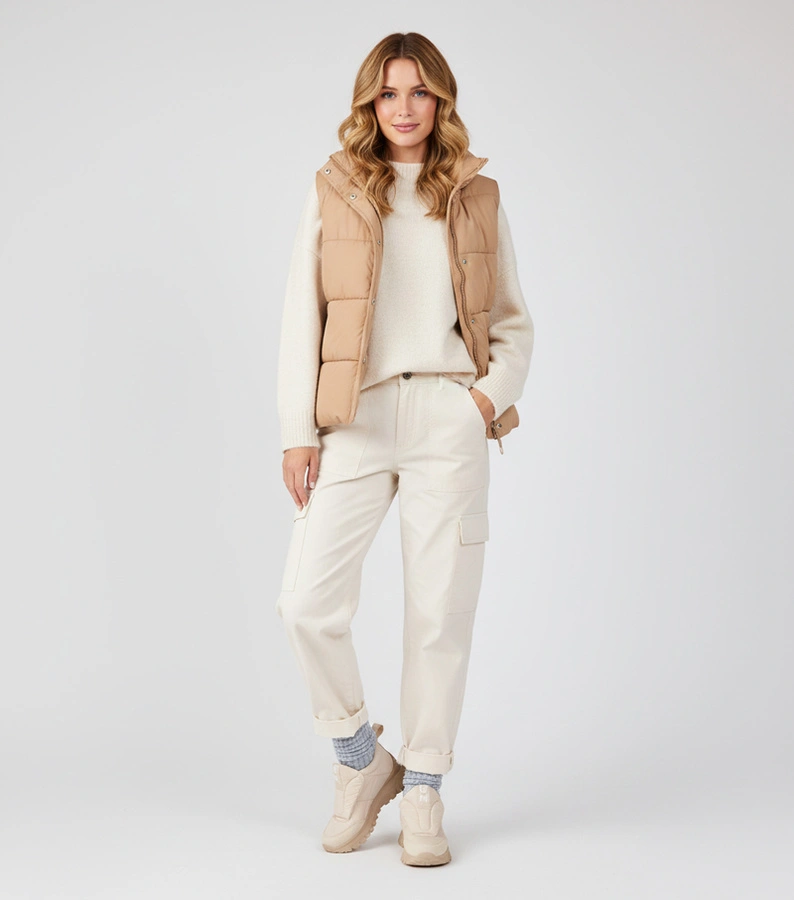 Béžové dámské sněhule na suchý zip Penny