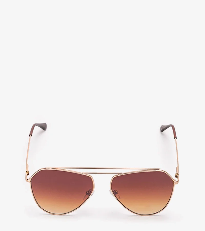 Hnědé pilotní sluneční brýle Sirois