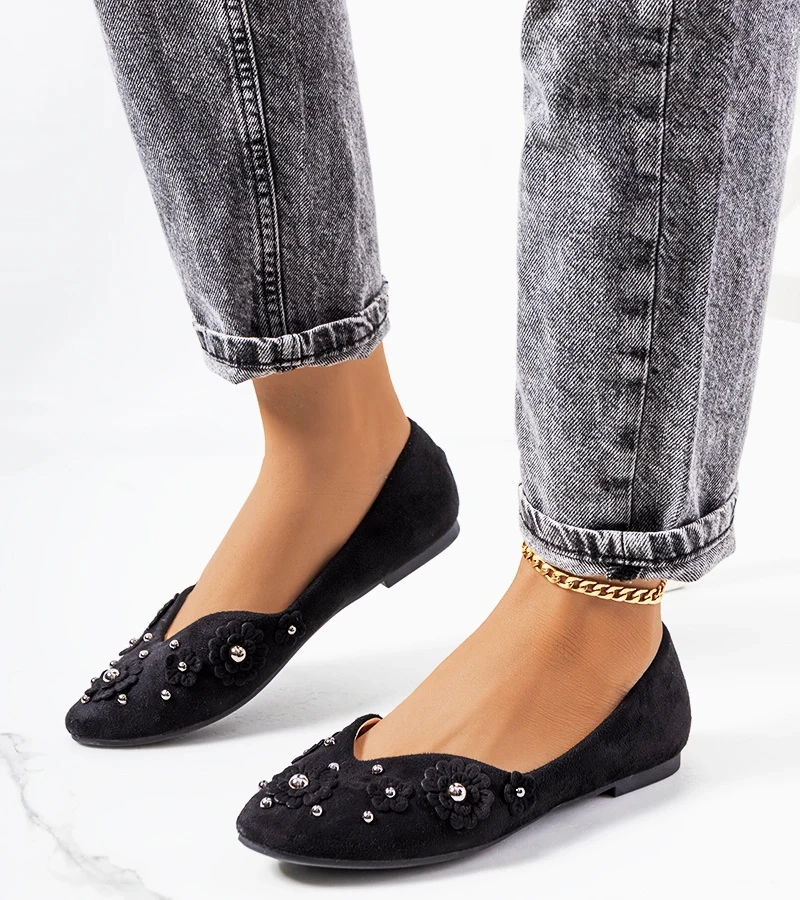 Černé baleríny Halah s výřezem