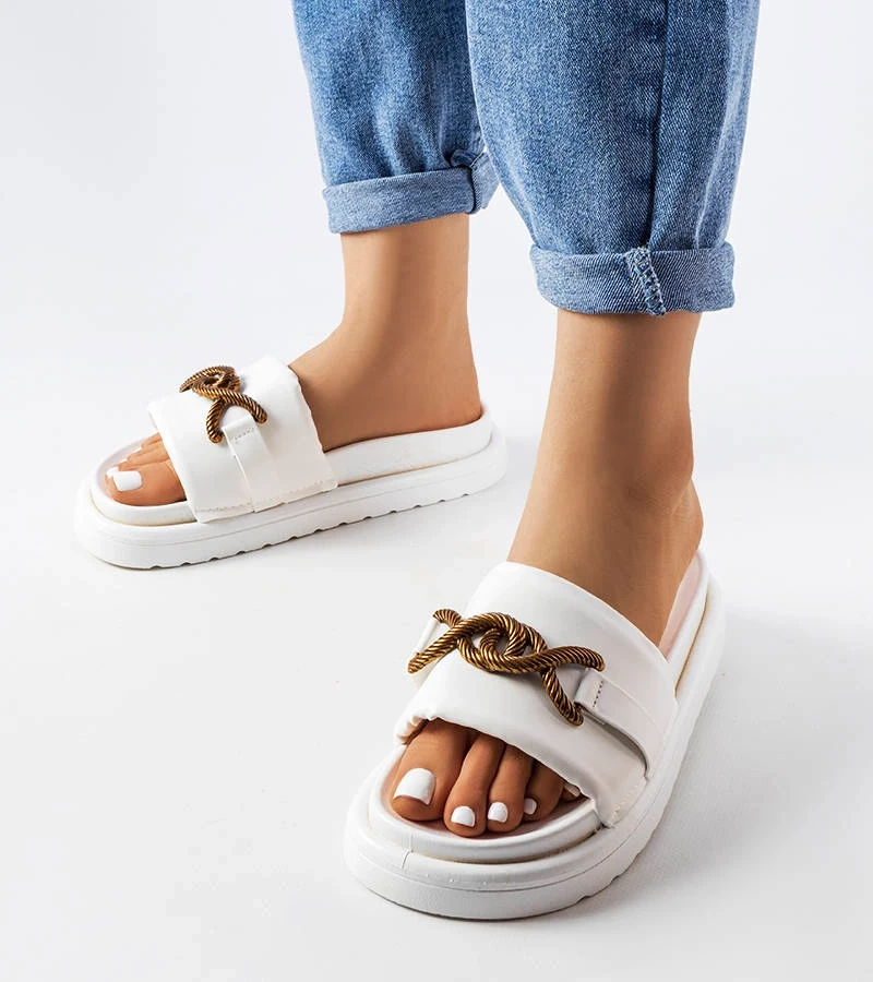 Bílé žabky na platformě Frédérique