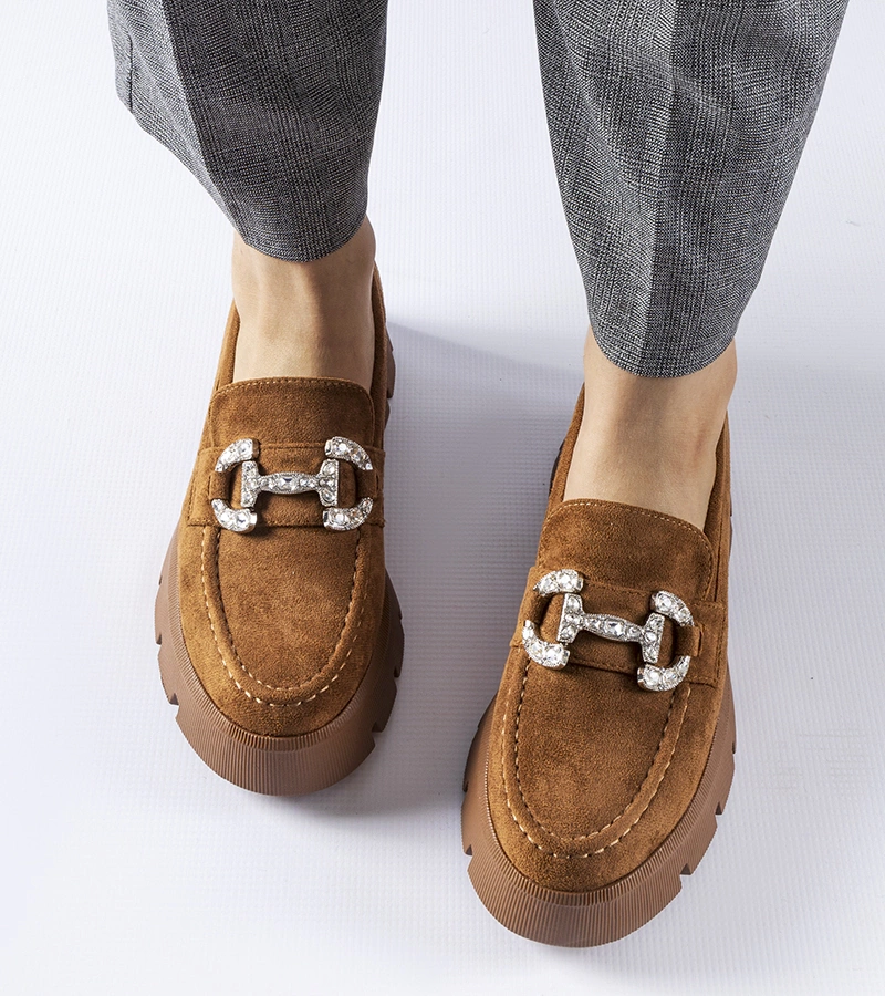 Hnědé mokasíny s kamínky Giacomo