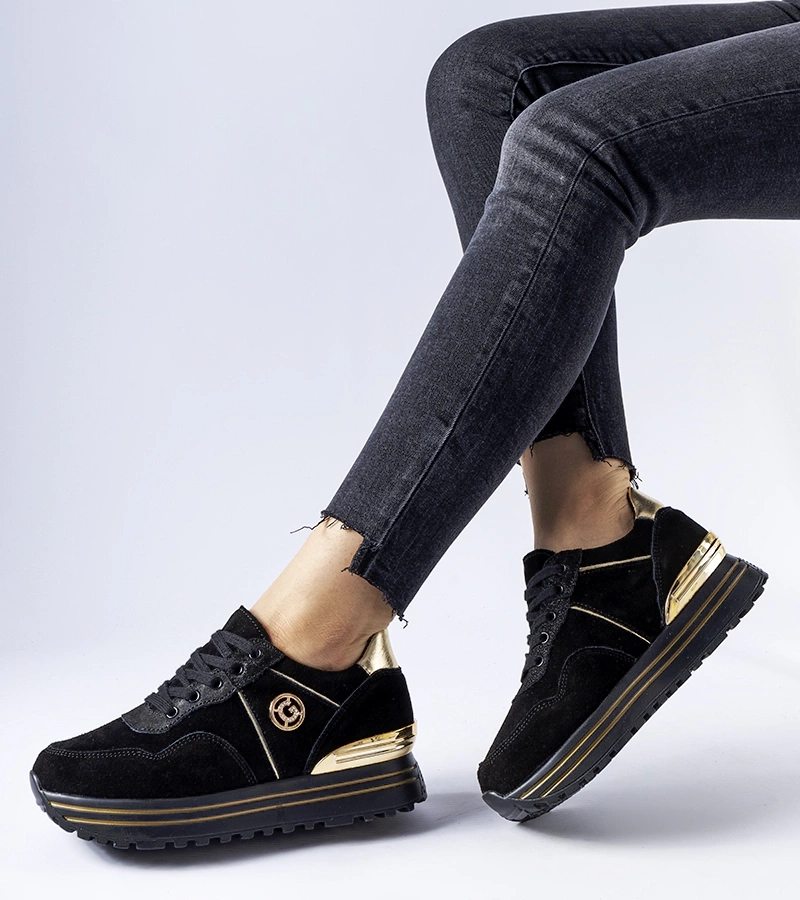 Černozlaté tenisky na platformě Elliott