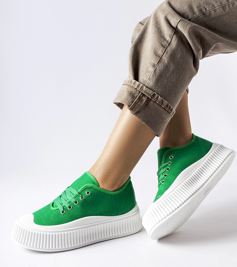 Zelené tenisky na platformě Rina