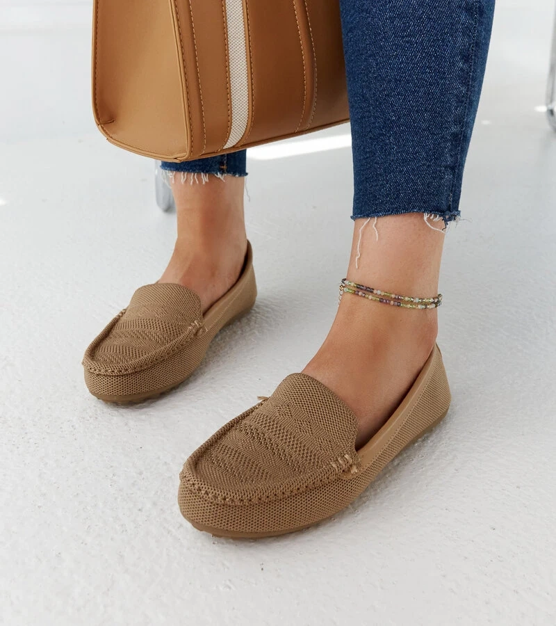 Hnědé látkové mokasíny Fiammetta