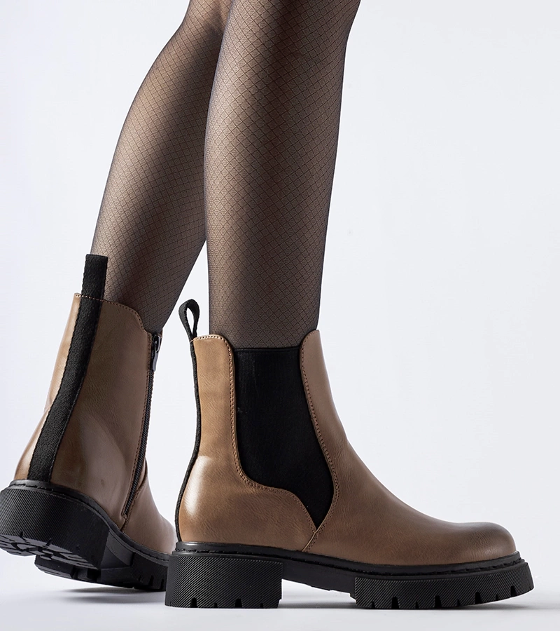 Hnědé zateplené botky Piedalue