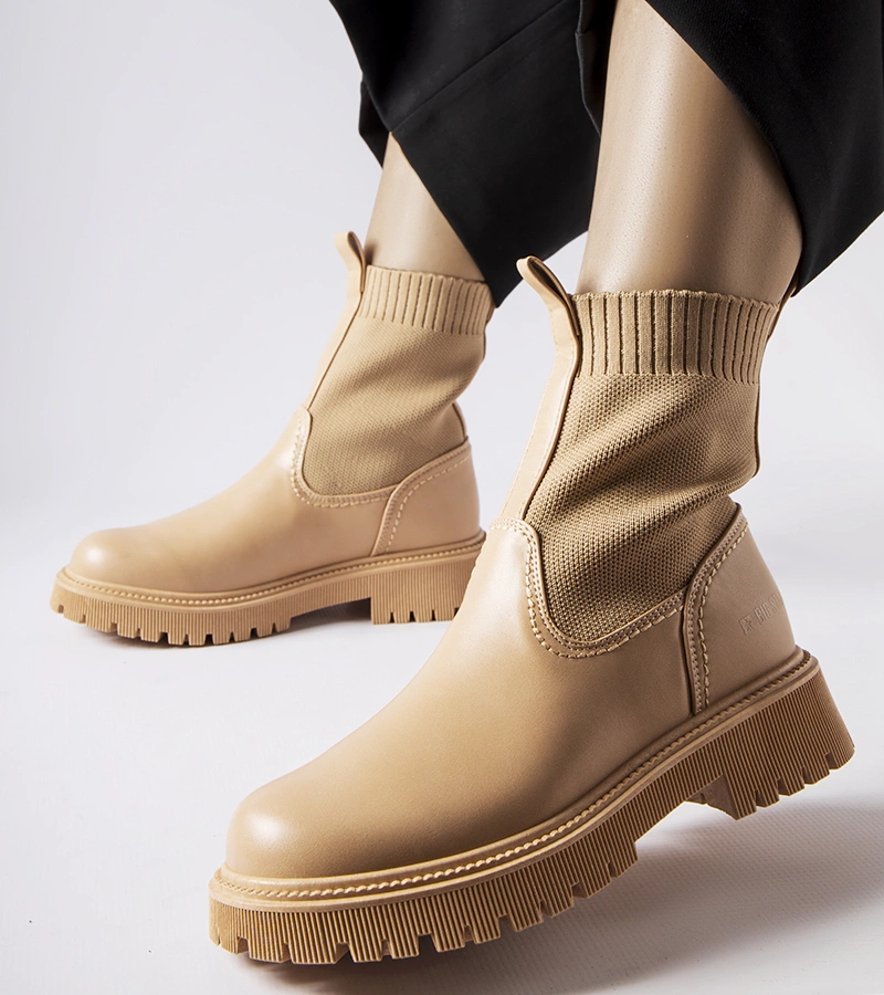 Beige botky eko-zamše Big Star MM274542