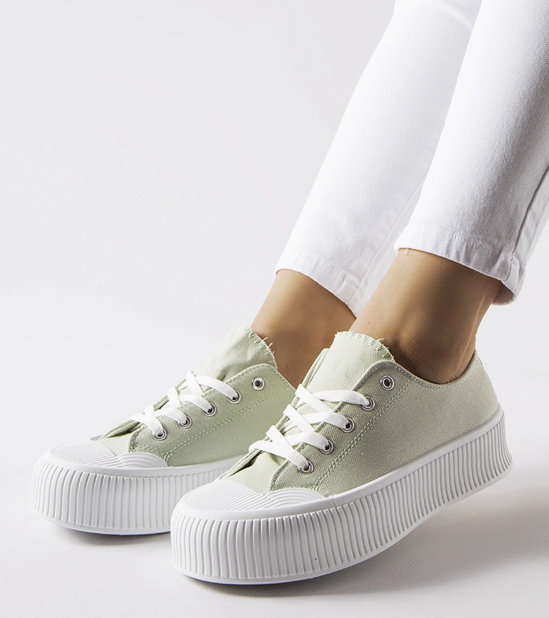 Zelené tenisky na tlusté platformě Fortunata