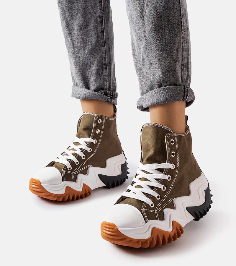 Zelené tenisky na hrubé podrážce Toro