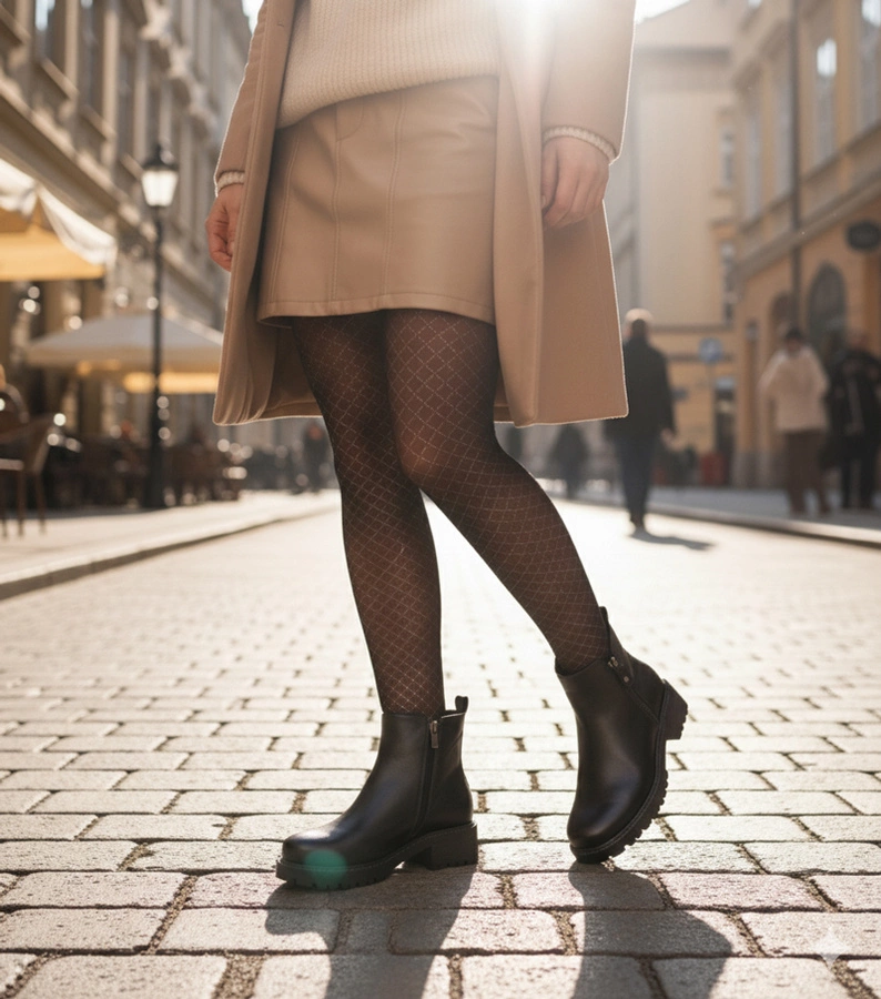 Černé kotníkové boty na jemném podpatku s ozdobným zipem Terina