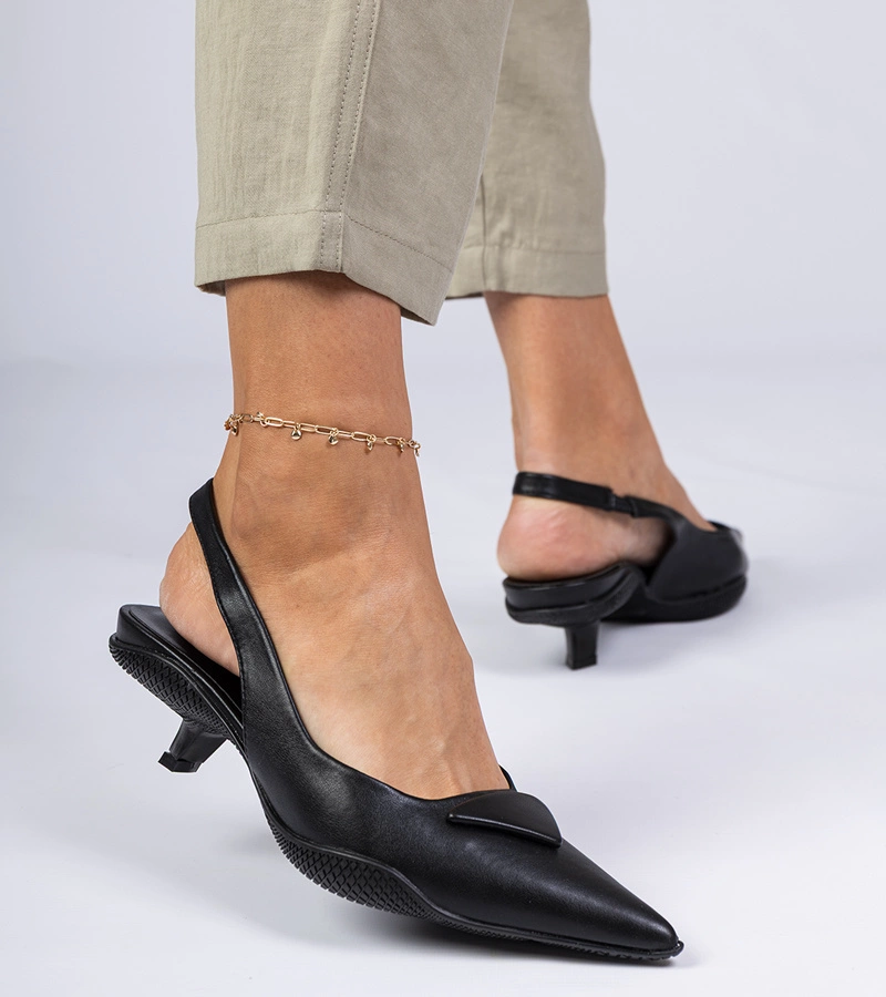 Černé sandály Gougeon na nízkém podpatku