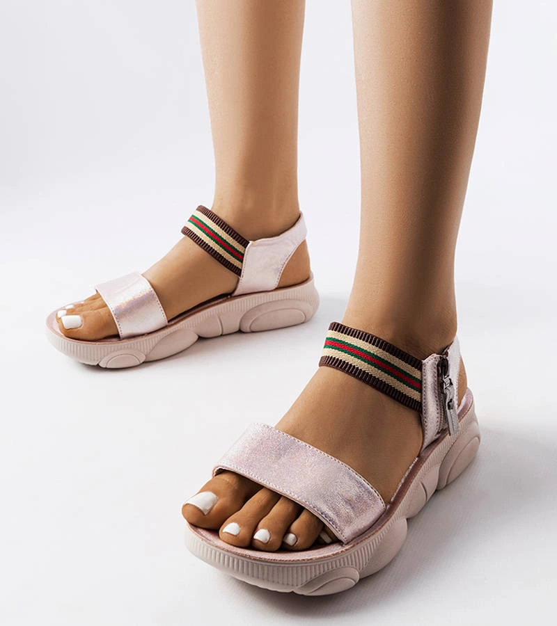 Růžové metalické sportovní sandály Parsip