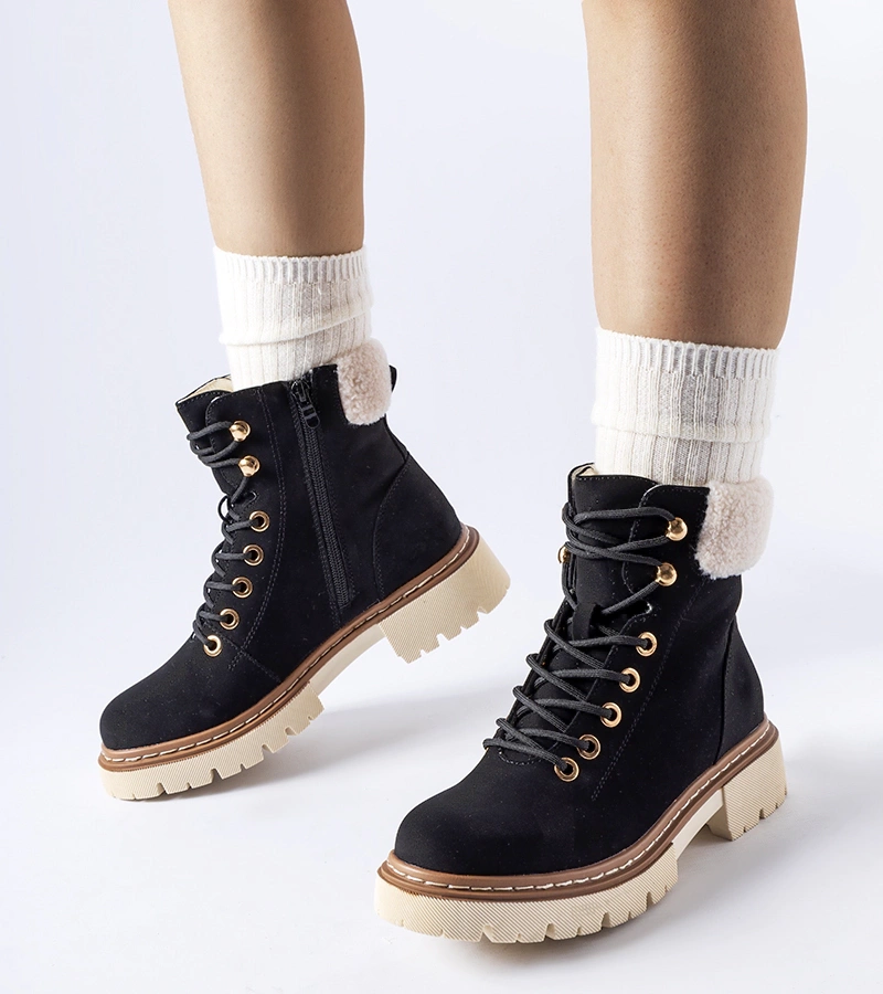 Černé zateplené dámské zimní boty Bassano