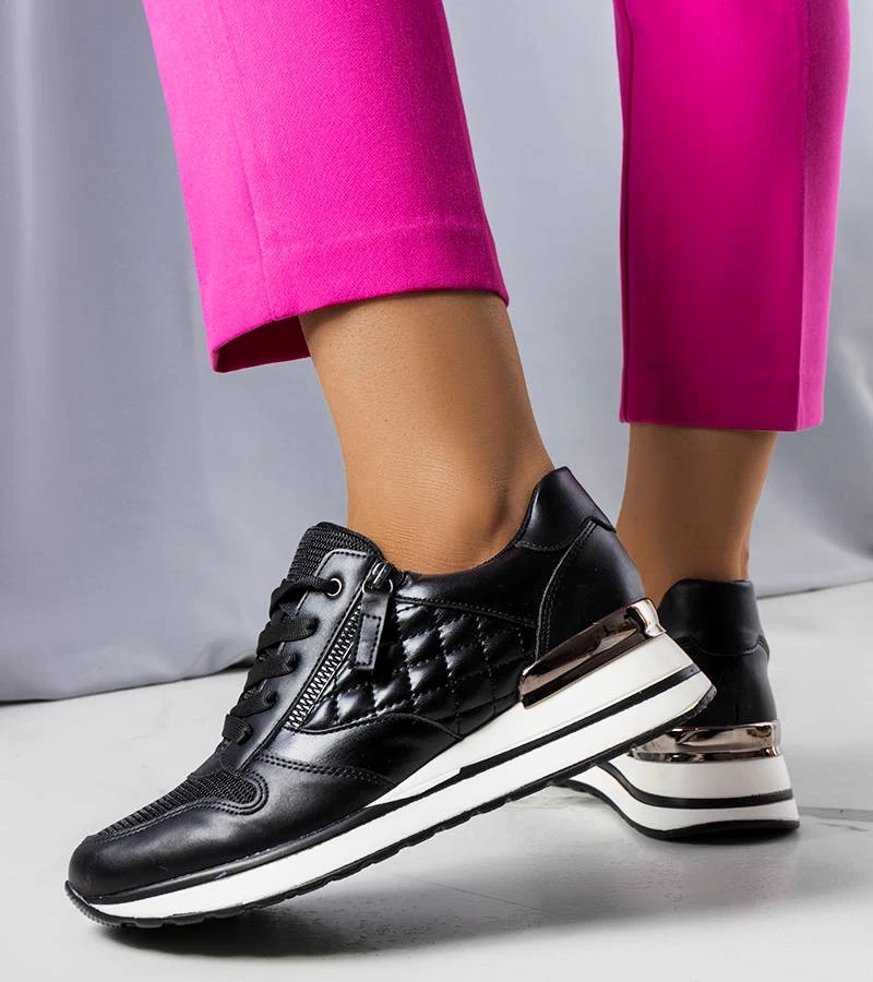 Goulet černé tenisky z kombinovaného materiálu