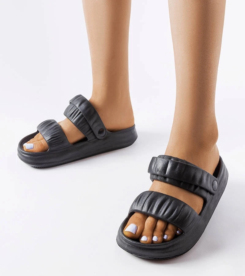 Černé gumové žabky PD7809-1 BLACK