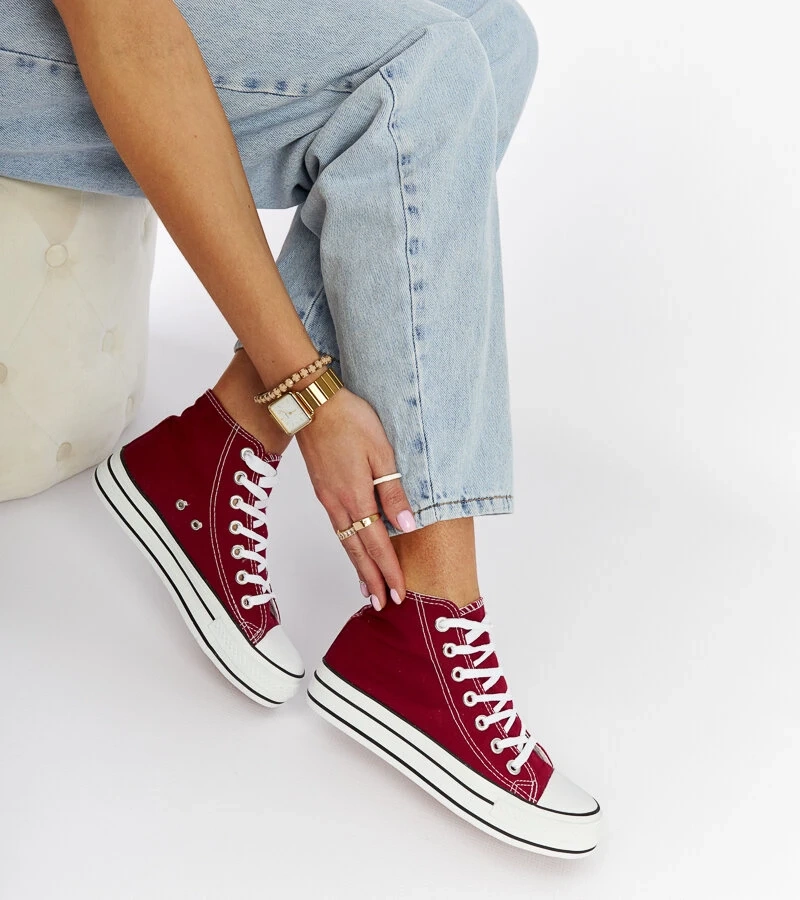 Bordové kotníkové tenisky Puglia