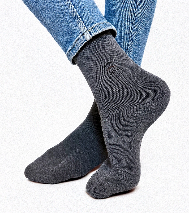 Černobílé teplé ponožky Sella